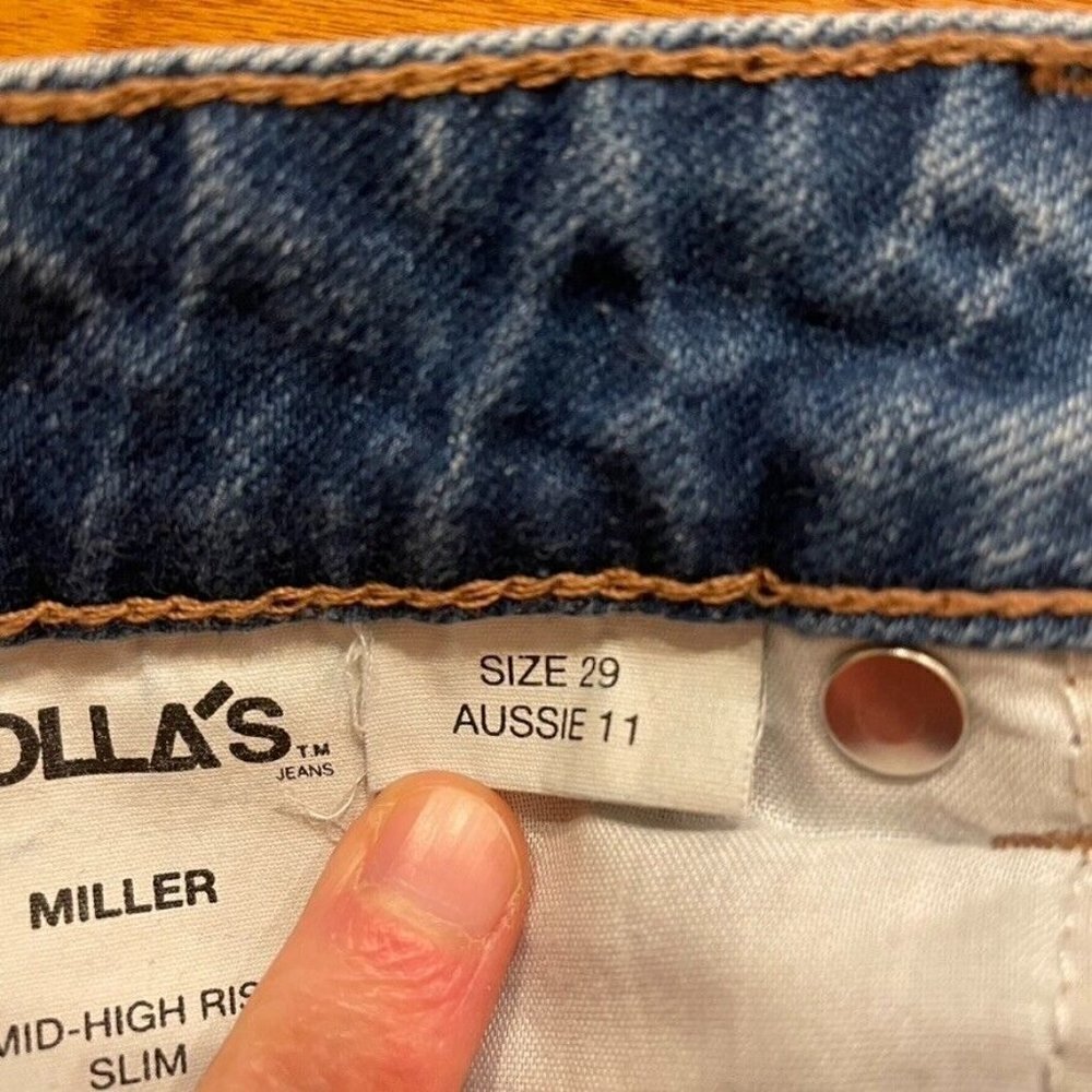 Rolla's Miller High Rise Slim Jeans Ripped Knees Distressed Light Wash - Picture 6 of 10